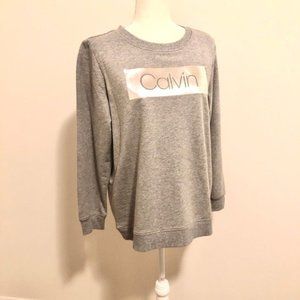 Calvin Klein sweatshirt gray Logo front ladies Med